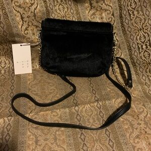 New With Tags - A New Day Faux Hair Black Shoulder Purse
